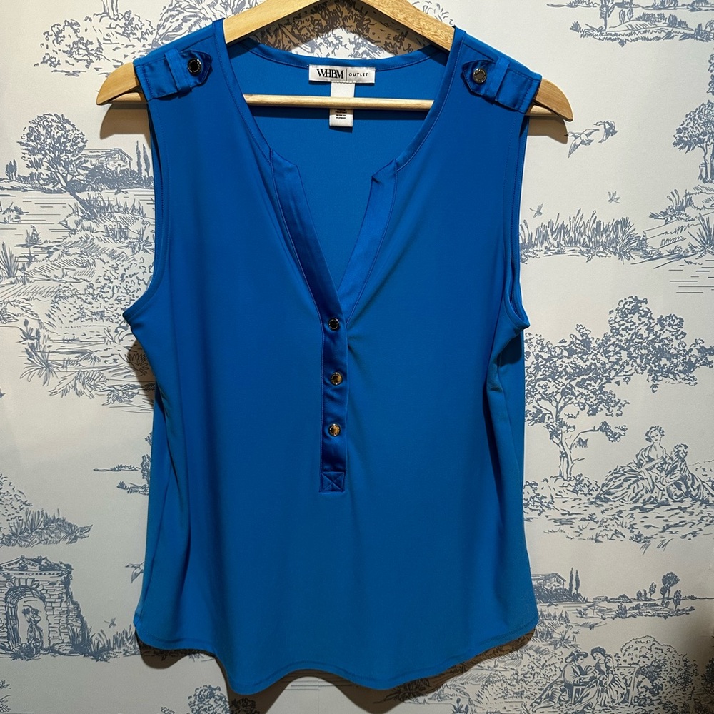 White House Black Market Royal Blue Buttoned Blouse